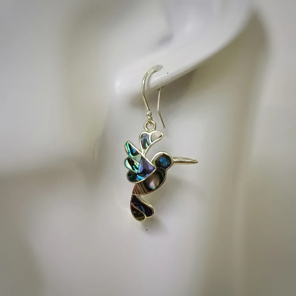 Hummingbird Abalone Earrings