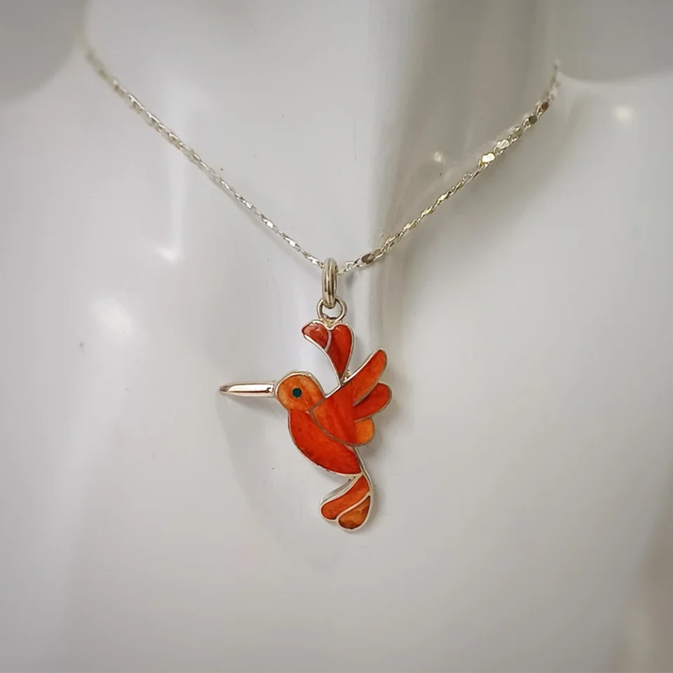 Hummingbird Coral Pendant