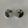 Spiral Abalone Nacre Onyx stud Earrings (M)