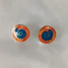 Spiral Coral and Chrysocolla stud Earrings (M)