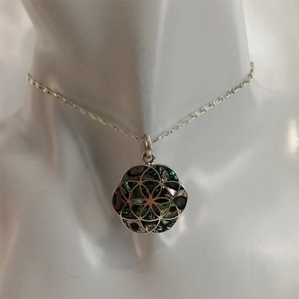 Flower of Life Abalone Pendant